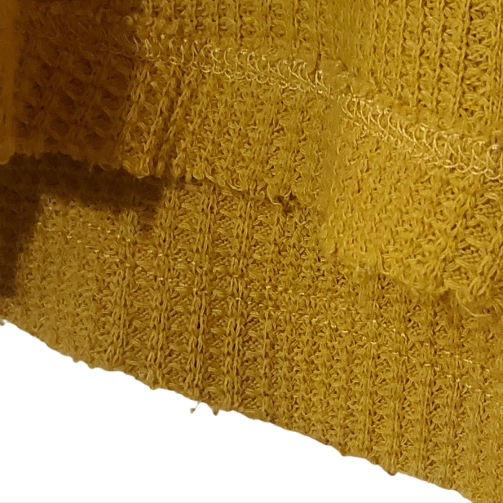 Umgee Oversized Waffle Knit Top Small Abstract Yellow Green Chartreuse F… - Picture 7 of 14